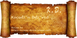 Kocsán Dávid névjegykártya